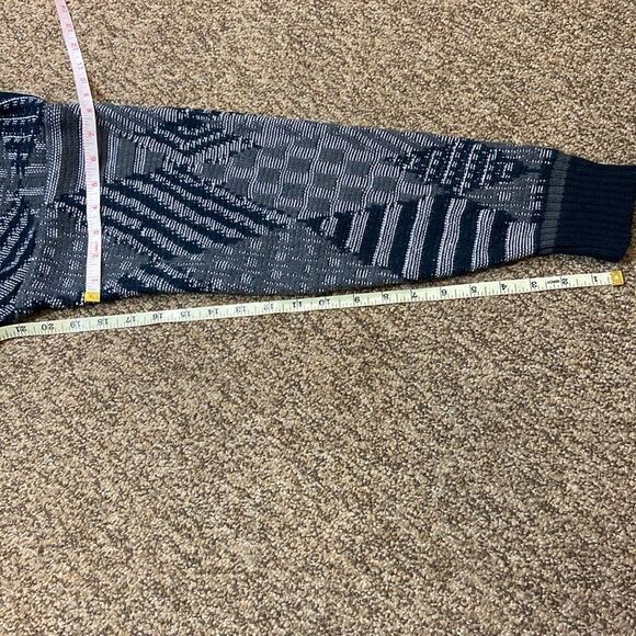 VTG, 80s Urban Works  Blend Sweater-Leather Trimmed Gray Black Size 8 Unisex - Picture 4 of 9